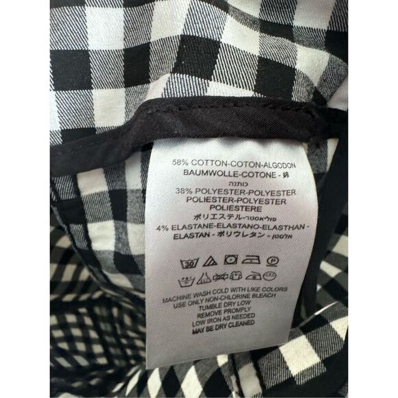 Free People Black White Gingham Stretch Modern Femme Shape Mini Skirt Size 2‎ - Picture 5 of 6